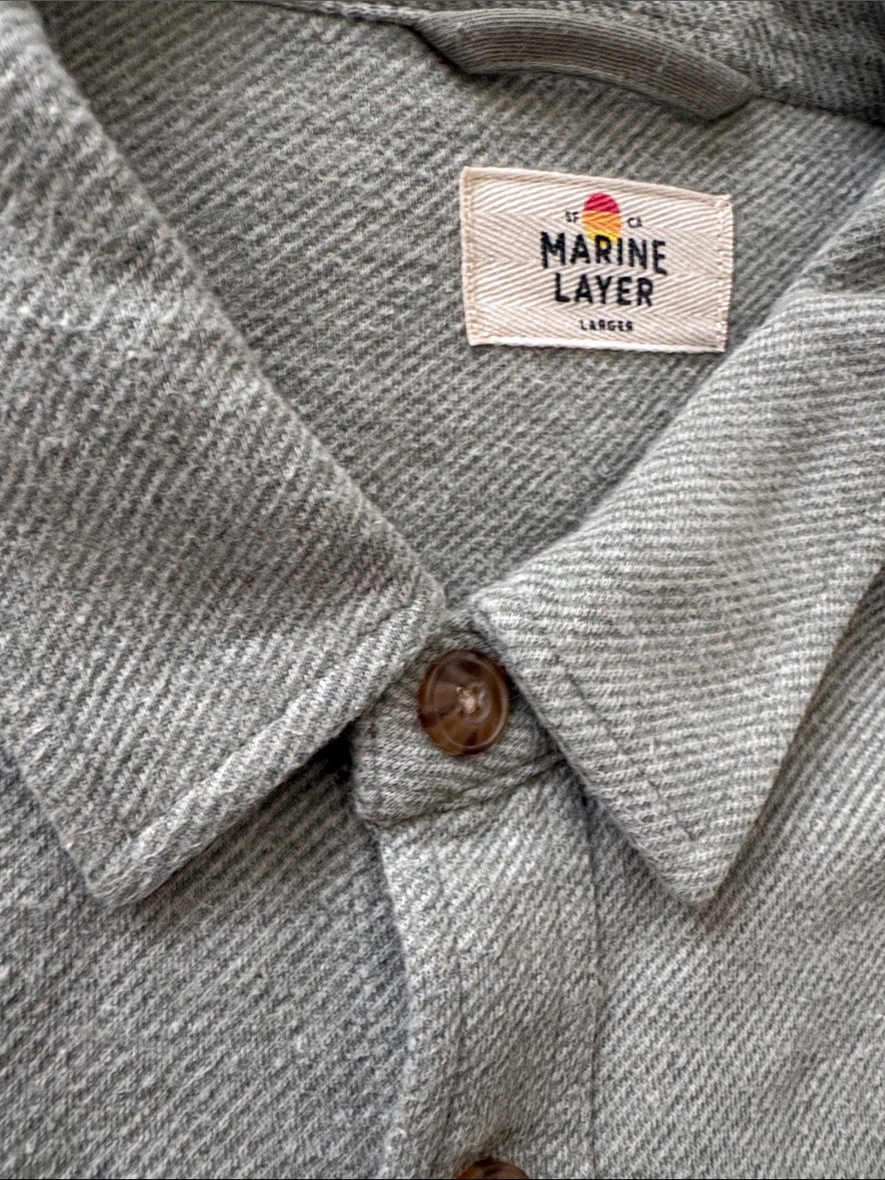 Marine Layer Pacifica Stretch Twill Overshirt - vetiver / sage - larger - Picture 5 of 10